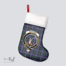 Scottish Guthrie Modern Clan Tartan Crest Christmas Stocking - Tartan Plaid Christmas Decor Scottish Plaid Tartan Plaid - ScotsTee - scotstee.com