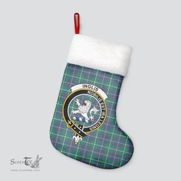 Scottish Inglis Ancient Clan Tartan Crest Christmas Stocking - Tartan Plaid Christmas Decor Scottish Plaid Tartan Plaid - ScotsTee - scotstee.com