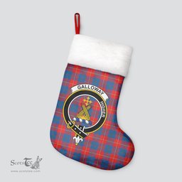 Scottish Galloway Red Clan Tartan Crest Christmas Stocking - Tartan Plaid Christmas Decor Scottish Plaid Tartan Plaid - ScotsTee - scotstee.com