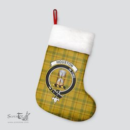 Scottish Houston Clan Tartan Crest Christmas Stocking - Tartan Plaid Christmas Decor Scottish Plaid Tartan Plaid - ScotsTee - scotstee.com