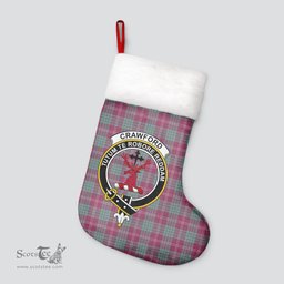 Scottish Crawford Ancient Clan Tartan Crest Christmas Stocking - Tartan Plaid Christmas Decor Scottish Plaid Tartan Plaid - ScotsTee - scotstee.com