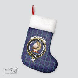 Scottish Kirkaldy Clan Tartan Crest Christmas Stocking - Tartan Plaid Christmas Decor Scottish Plaid Tartan Plaid - ScotsTee - scotstee.com