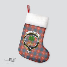 Scottish Hamilton Ancient Clan Tartan Crest Christmas Stocking - Tartan Plaid Christmas Decor Scottish Plaid Tartan Plaid - ScotsTee - scotstee.com