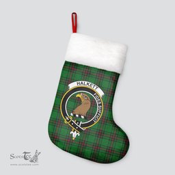 Scottish Halkett Clan Tartan Crest Christmas Stocking - Tartan Plaid Christmas Decor Scottish Plaid Tartan Plaid - ScotsTee - scotstee.com