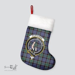 Scottish Fletcher Modern Clan Tartan Crest Christmas Stocking - Tartan Plaid Christmas Decor Scottish Plaid Tartan Plaid - ScotsTee - scotstee.com