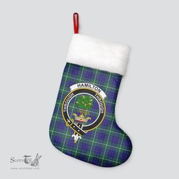 Scottish Hamilton Hunting Modern Clan Tartan Crest Christmas Stocking - Tartan Plaid Christmas Decor Scottish Plaid Tartan Plaid - ScotsTee - scotstee.com