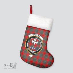 Scottish Cheyne Clan Tartan Crest Christmas Stocking - Tartan Plaid Christmas Decor Scottish Plaid Tartan Plaid - ScotsTee - scotstee.com