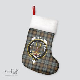Scottish Gordon Weathered Clan Tartan Crest Christmas Stocking - Tartan Plaid Christmas Decor Scottish Plaid Tartan Plaid - ScotsTee - scotstee.com