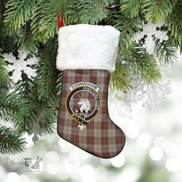 Scottish Cunningham Burgundy Dancers Clan Tartan Crest Christmas Stocking - Tartan Plaid Christmas Decor Scottish Plaid Tartan Plaid - ScotsTee - scotstee.com