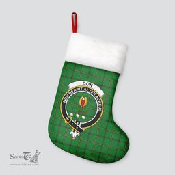 Scottish Don Clan Tartan Crest Christmas Stocking - Tartan Plaid Christmas Decor Scottish Plaid Tartan Plaid - ScotsTee - scotstee.com