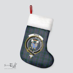 Scottish Hope Clan Tartan Crest Christmas Stocking - Tartan Plaid Christmas Decor Scottish Plaid Tartan Plaid - ScotsTee - scotstee.com