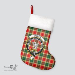 Scottish Gibson Clan Tartan Crest Christmas Stocking - Tartan Plaid Christmas Decor Scottish Plaid Tartan Plaid - ScotsTee - scotstee.com