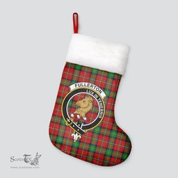 Scottish Fullerton Clan Tartan Crest Christmas Stocking - Tartan Plaid Christmas Decor Scottish Plaid Tartan Plaid - ScotsTee - scotstee.com