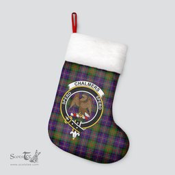 Scottish Chalmers (Balnacraig) Clan Tartan Crest Christmas Stocking - Tartan Plaid Christmas Decor Scottish Plaid Tartan Plaid - ScotsTee - scotstee.com