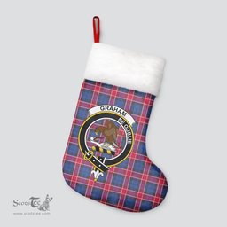 Scottish Graham of Menteith Red Clan Tartan Crest Christmas Stocking - Tartan Plaid Christmas Decor Scottish Plaid Tartan Plaid - ScotsTee - scotstee.com