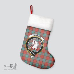 Scottish Dunbar Ancient Clan Tartan Crest Christmas Stocking - Tartan Plaid Christmas Decor Scottish Plaid Tartan Plaid - ScotsTee - scotstee.com
