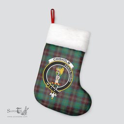 Scottish Chisholm Hunting Ancient Clan Tartan Crest Christmas Stocking - Tartan Plaid Christmas Decor Scottish Plaid Tartan Plaid - ScotsTee - scotstee.com