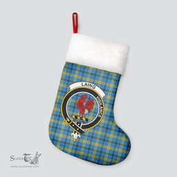Scottish Laing Clan Tartan Crest Christmas Stocking - Tartan Plaid Christmas Decor Scottish Plaid Tartan Plaid - ScotsTee - scotstee.com