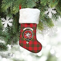 Scottish Heron Clan Tartan Crest Christmas Stocking - Tartan Plaid Christmas Decor Scottish Plaid Tartan Plaid - ScotsTee - scotstee.com
