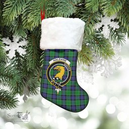 Scottish Haldane Clan Tartan Crest Christmas Stocking - Tartan Plaid Christmas Decor Scottish Plaid Tartan Plaid - ScotsTee - scotstee.com