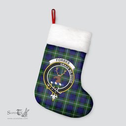 Scottish Forbes Modern Clan Tartan Crest Christmas Stocking - Tartan Plaid Christmas Decor Scottish Plaid Tartan Plaid - ScotsTee - scotstee.com