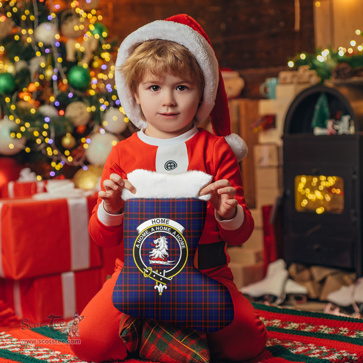 Scottish Home Modern Clan Tartan Crest Christmas Stocking - Tartan Plaid Christmas Decor Scottish Plaid Tartan Plaid - ScotsTee - scotstee.com