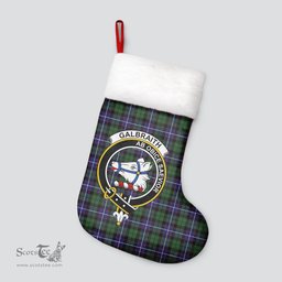 Scottish Galbraith Modern Clan Tartan Crest Christmas Stocking - Tartan Plaid Christmas Decor Scottish Plaid Tartan Plaid - ScotsTee - scotstee.com