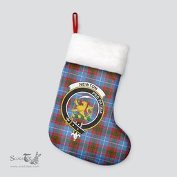 Scottish Newton Clan Tartan Crest Christmas Stocking - Tartan Plaid Christmas Decor Scottish Plaid Tartan Plaid - ScotsTee - scotstee.com