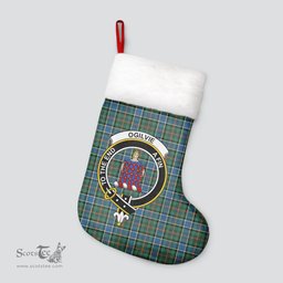 Scottish Ogilvie Hunting Ancient Clan Tartan Crest Christmas Stocking - Tartan Plaid Christmas Decor Scottish Plaid Tartan Plaid - ScotsTee - scotstee.com