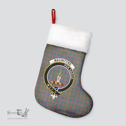 Scottish MacIntyre Ancient Clan Tartan Crest Christmas Stocking - Tartan Plaid Christmas Decor Scottish Plaid Tartan Plaid - ScotsTee - scotstee.com