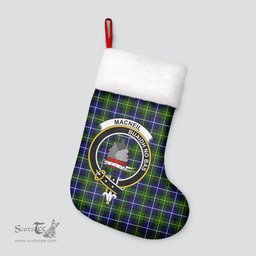 Scottish MacNeil of Barra Modern Clan Tartan Crest Christmas Stocking - Tartan Plaid Christmas Decor Scottish Plaid Tartan Plaid - ScotsTee - scotstee.com