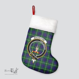 Scottish MacIntyre Hunting Modern Clan Tartan Crest Christmas Stocking - Tartan Plaid Christmas Decor Scottish Plaid Tartan Plaid - ScotsTee - scotstee.com