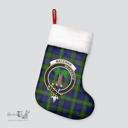 Scottish MacEwan Modern Clan Tartan Crest Christmas Stocking - Tartan Plaid Christmas Decor Scottish Plaid Tartan Plaid - ScotsTee - scotstee.com