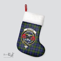 Scottish MacLeod of Harris Modern Clan Tartan Crest Christmas Stocking - Tartan Plaid Christmas Decor Scottish Plaid Tartan Plaid - ScotsTee - scotstee.com