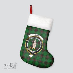 Scottish Logie Clan Tartan Crest Christmas Stocking - Tartan Plaid Christmas Decor Scottish Plaid Tartan Plaid - ScotsTee - scotstee.com