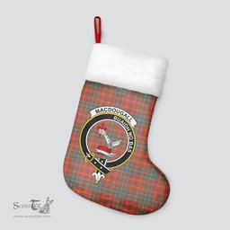 Scottish MacDougall Ancient Clan Tartan Crest Christmas Stocking - Tartan Plaid Christmas Decor Scottish Plaid Tartan Plaid - ScotsTee - scotstee.com