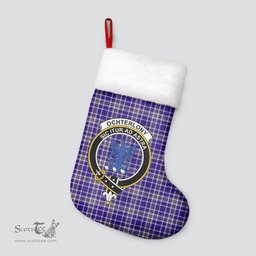Scottish Ochterlony Clan Tartan Crest Christmas Stocking - Tartan Plaid Christmas Decor Scottish Plaid Tartan Plaid - ScotsTee - scotstee.com