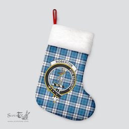 Scottish Roberton Clan Tartan Crest Christmas Stocking - Tartan Plaid Christmas Decor Scottish Plaid Tartan Plaid - ScotsTee - scotstee.com