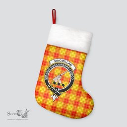 Scottish MacMillan Clan Clan Tartan Crest Christmas Stocking - Tartan Plaid Christmas Decor Scottish Plaid Tartan Plaid - ScotsTee - scotstee.com
