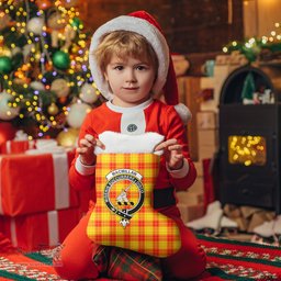 Scottish MacMillan Clan Clan Tartan Crest Christmas Stocking - Tartan Plaid Christmas Decor Scottish Plaid Tartan Plaid - ScotsTee - scotstee.com