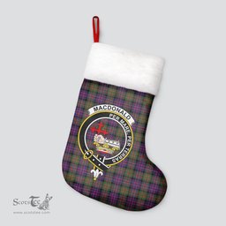 Scottish MacDonald Modern Clan Tartan Crest Christmas Stocking - Tartan Plaid Christmas Decor Scottish Plaid Tartan Plaid - ScotsTee - scotstee.com