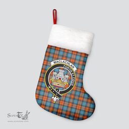 Scottish MacLachlan Ancient Clan Tartan Crest Christmas Stocking - Tartan Plaid Christmas Decor Scottish Plaid Tartan Plaid - ScotsTee - scotstee.com