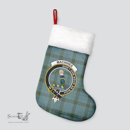 Scottish MacInnes Ancient Clan Tartan Crest Christmas Stocking - Tartan Plaid Christmas Decor Scottish Plaid Tartan Plaid - ScotsTee - scotstee.com