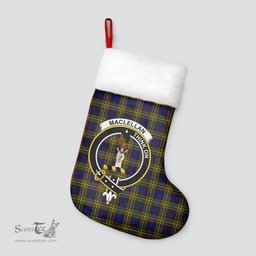 Scottish MacLellan Modern Clan Tartan Crest Christmas Stocking - Tartan Plaid Christmas Decor Scottish Plaid Tartan Plaid - ScotsTee - scotstee.com