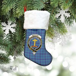 Scottish Mercer Modern Clan Tartan Crest Christmas Stocking - Tartan Plaid Christmas Decor Scottish Plaid Tartan Plaid - ScotsTee - scotstee.com