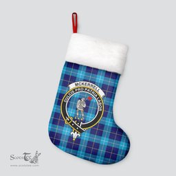 Scottish McKerrell Clan Tartan Crest Christmas Stocking - Tartan Plaid Christmas Decor Scottish Plaid Tartan Plaid - ScotsTee - scotstee.com