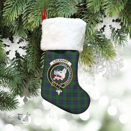 Scottish Lockhart Modern Clan Tartan Crest Christmas Stocking - Tartan Plaid Christmas Decor Scottish Plaid Tartan Plaid - ScotsTee - scotstee.com