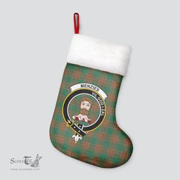 Scottish Menzies Green Ancient Clan Tartan Crest Christmas Stocking - Tartan Plaid Christmas Decor Scottish Plaid Tartan Plaid - ScotsTee - scotstee.com