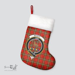 Scottish Scott Modern Clan Tartan Crest Christmas Stocking - Tartan Plaid Christmas Decor Scottish Plaid Tartan Plaid - ScotsTee - scotstee.com