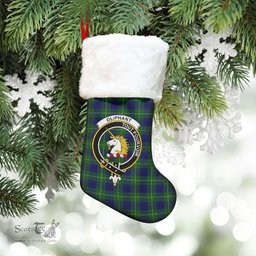 Scottish Oliphant Modern Clan Tartan Crest Christmas Stocking - Tartan Plaid Christmas Decor Scottish Plaid Tartan Plaid - ScotsTee - scotstee.com